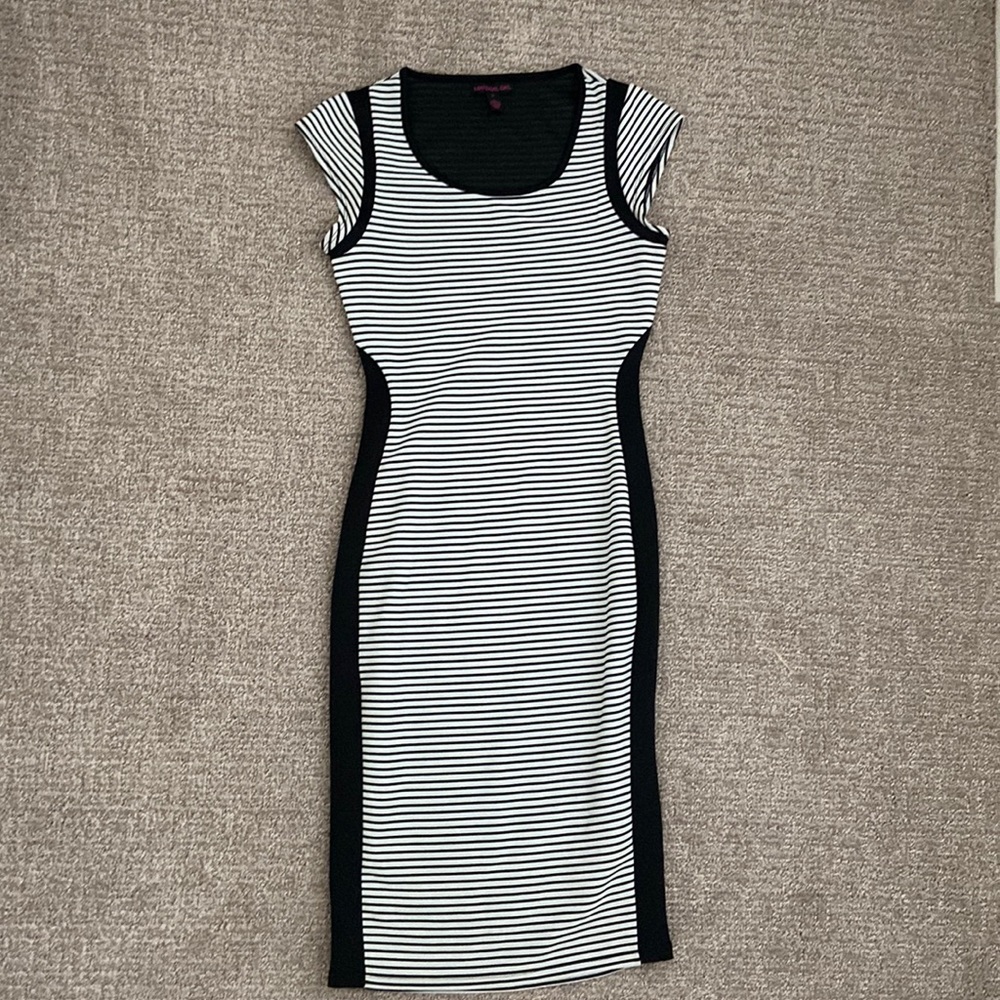 Black and white dress.